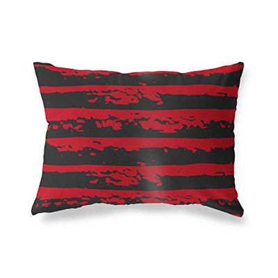 BonaMaison Rood-Zwart Decoratieve Kussensloop, Kussenhoezen Bank, Decoratieve Kussenhoesjes, Kussensloop; Sofa, Slaapkamer, Kantoor, Auto 35x50 Cm - Ontworpen en vervaardigd in Turkije