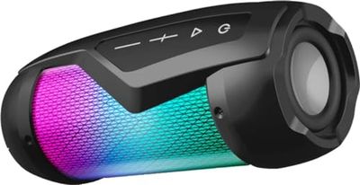 BigBen Interactive Party Mini Speaker Bluetooth con Effetti Luminosi Resistente agli Schizzi d'Acqua, Nero