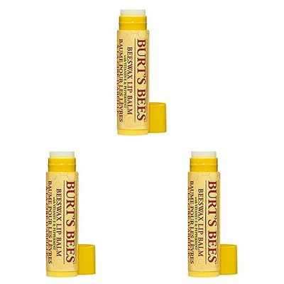 Burt's Bees Balsamo per le labbra, Cera d'api, 1 pezzo (Confezione da 3)
