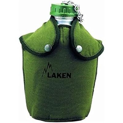 Laken 8412544001450 1.3L Aluminium Cantimplara met viltgroene schede, unisex volwassenen