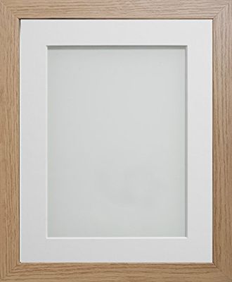 Frame Company Allington Beech Photo Frame with White Mount, 16x12 for 13x9 inch, fitted with perspex
