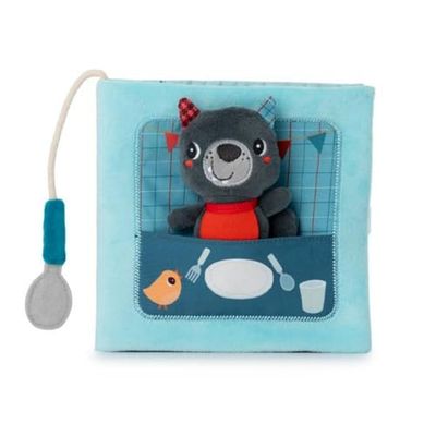LILLIPUTIENS - Livre d’activités Bon appétit avec marionnette Louis - Livre interactif pour Enfants - Apprendre à Manger avec Une cuillère - Espace Photo - Stimule l’Imagination - Dès 12 Mois - 83535