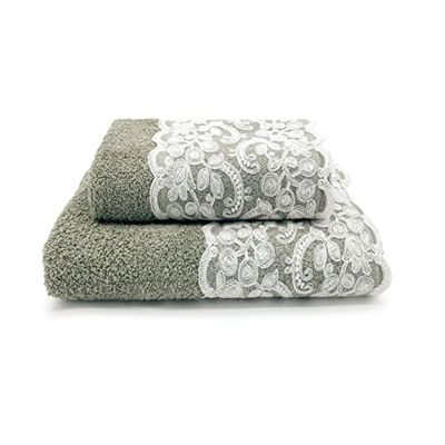 CREOLE Elsa 2 Bath Towels, Cotton, Green