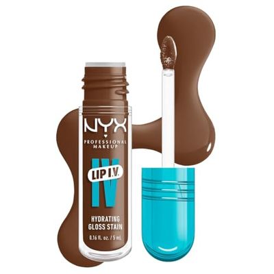 NYX Professional Makeup Gloss e Tinta Labbra Idratante 2in1, Idratazione fino a 12H, Con Vitamina B12 e Magnesio, Lip IV Hydrating Gloss Stain, Tonalità: 03 Splash N Spice