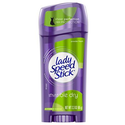 Lady Speed Stick Stick de déodorant anti-transpirant invisible - Protection contre les odeurs toutes la journée - Fraîcheur de poudre - 65 g