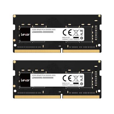 Lexar SODIMM DDR4 RAM 32GB Kit (2 x 16GB), 3200 MHz DRAM, RAM per laptop SODIMM DDR4 a 260 pin, Memoria Laptop, SO-DIMM ad alte Prestazioni, Memoria per Computer Portatile (LD4S16G32C22ST-BGD)