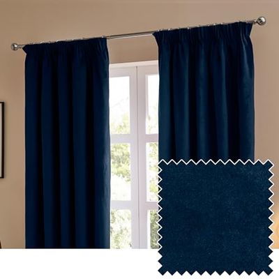 furn. The Ultimate Velvet coppia di tende a pieghe - Tende in velluto morbide ed eleganti che oscurano la stanza (Reale - 168x137cm)