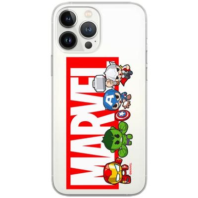 ERT GROUP mobiltelefonfodral för Apple Iphone 12 PRO MAX originalt och officiellt licensierat Marvel mönster 010 Vit optimalt anpassad till formen på mobiltelefonen, gedeeltelijk transparant