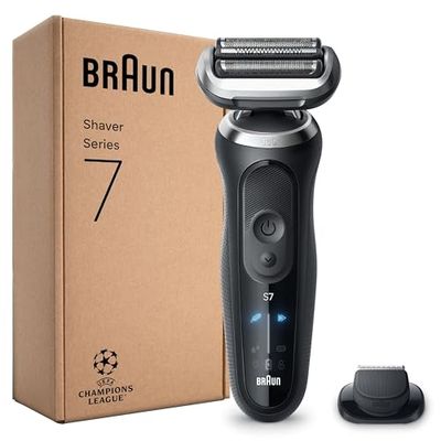 Braun Series 7 Electric Shaver, Up to 60 min, Cordless, Wet & Dry Razor for Men with Precision Trimmer Attachment, 100% Waterproof, 72-N1200SI, Black