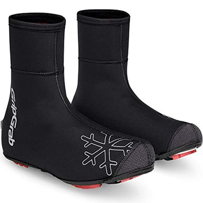 GripGrab Copriscarpe per Bici da Corsa MTB CX Termici Antivento Foderati in Pile Invernali Copri Scarpe Impermeabili, Ciclismo Unisex-Adulto, Nero, XXL