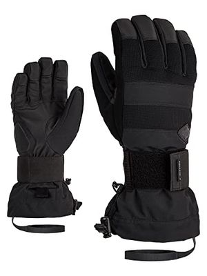Ziener Milo Guanti da Snowboard/Sport Invernali, Impermeabili, Traspiranti, con Protezione, Nero, 10.5 Uomo