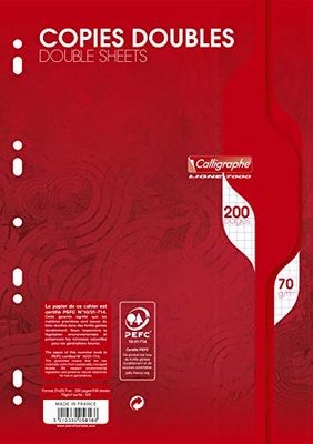 Clairefontaine 5616C - Hojas dobles multiperforadas para caligrafía (100 hojas, tamaño A4, 210 x 297 mm), color marrón