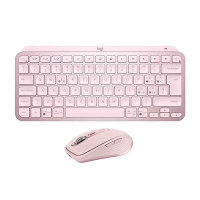 Logitech MX Keys Mini + MX Anywhere 3S, Tastiera e mouse wireless: digitazione fluida, tasti retroilluminati, scorrimento rapido, USB-C, Bluetooth, per più Sistemi Operativi, Italiano QWERTY, Rosa