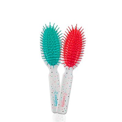 Casalfe Spazzola pneumatica mini con innovazione plettri 360° senza spigoli - non si rompono i capelli, ideale per la borsa! Anche per bambin@s., 1