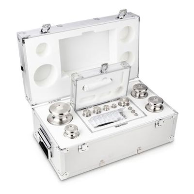 Jeu de poids KERN® F2 1 g - 5 kg, dans un coffret en aluminium, acier inoxydable finement tourné