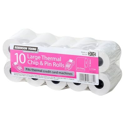 Robinson Young (Grocery) Ry Thermal Credit Card 57Mmx37Mmx13Mm 10 Pack