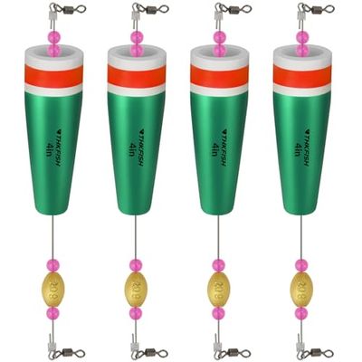 THKFISH Visdobbers dobbers vissen knallende kurk forel vlotter rig gewogen popping dobbers kurk forel drijvers voor vissen zout water 4 STKS GROEN 35g