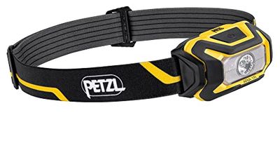 PETZL Distribution E069CA00 Compact Aria 1R wodoodporna lampa czołowa - 450 lumenów - czarny/żółty - bateria w zestawie