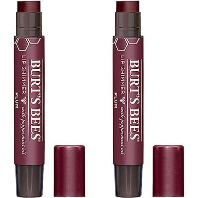 Burt's Bees I0094327 ® 100% Natural Moisturising Lip Shimmer, Plum, 1 Tube (Pack of 2)