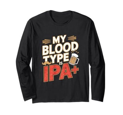 Il mio gruppo sanguigno è IPA divertente birra IPA Maglia a Manica