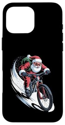 Santa Claus Mountain Bike Christmas MTB Xmas Case for iPhone 16 Pro Max