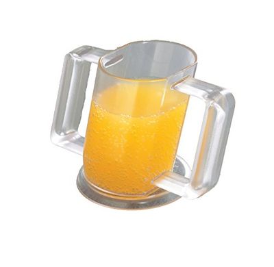 HOMECRAFT Handy Cup, 237 mL Capacity, Two Handled Transparent Cup, Reduces Spills, Reduces Head Tilt and Neck Movement, Drinking Aid, Hot and Cold Beverages, Disabled, Elderly, Limited Mobility, Dishwasher Safe
