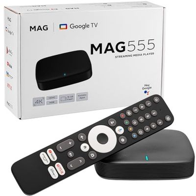 mag 555 Original Infomir & hb-digital Reproductor Multimedia 4K HDR Receptor HDR con Google Assistant, Netflix, Prime Video, Disney+, Youtube, Dolby Atmos.