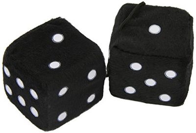 S SUMEX Dados pretos pontos brancos para retrovisor decorativos, estilo retro e divertido cor branca 7 x 7 cm