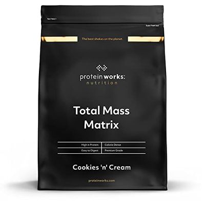Protein Works - Total Mass Matrix | Portion de 475 calories | Masse musculaire | Prise de poids | 8 Servings | Cookies Crème | 1kg