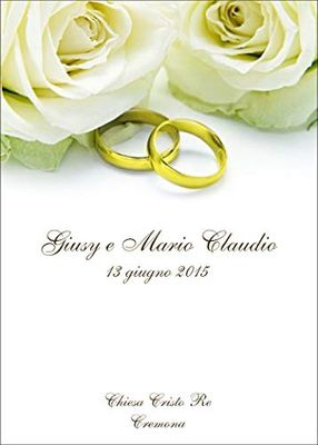 Libretti cerimonia matrimonio nozze personalizzati fiori e anelli 10 pz