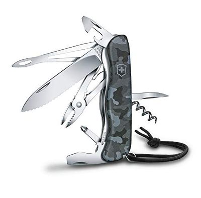 Victorinox, Skipper W, Coltello Svizzero, Originale, Multiuso, Campeggio, 18 Funzioni, Lama, grande with wavy edge, Apriscatole, Bloccabile