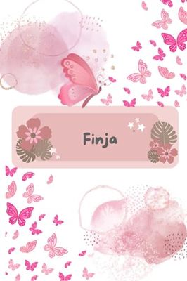 Finja Notizbuch: Gefüttert Notizbuch mit personalisiertem Vornamen Finja