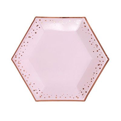 Neviti Glitz And Glamour Piatti di Carta, Pink/Rose Gold, large 773178