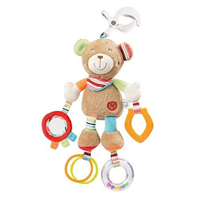 Fehn Atividades de peluche de brinquedo - brinquedo de atividades motoras para carrinhos, berços e porta-bebés para morder, agarrar e fazer ruídos - para bebés e crianças a partir dos 0 meses
