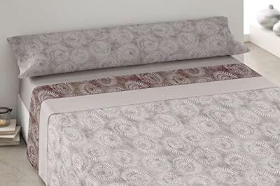 Degrees home Parure de lit Unie - 180 x 190 cm - Parure de lit 180 x 190 cm - Drap Plat 50% Coton 50% Polyester - Lot de 3 - Beige