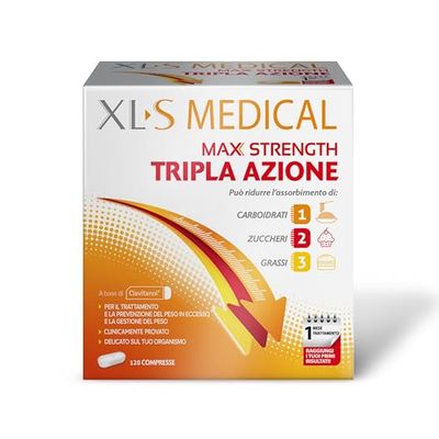 XLS Medical Max Strength Triple Action Weight Loss per donne e uomini, 120 compresse (confezione da 1)