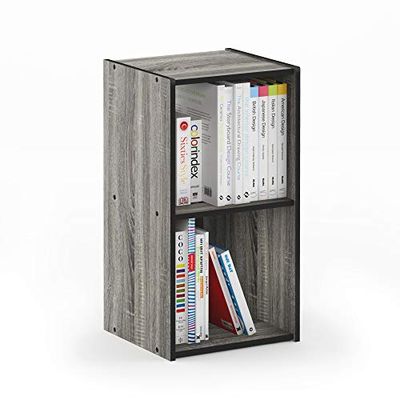 Furinno Förvaringshyllor, trä, fransk ek grå/svart, en storlek