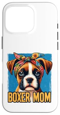Boxer Mom con coche para los amantes de las mascotas de perros Boxer Carcasa para iPhone 16 Pro