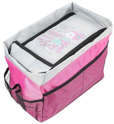 KidsExperts Walser Back Seat Organiser, Car Seat Bag Kids, Organiser Box for Back Seat Ballet Doll, Storage Box Car, Trunk Box, Car Box, Pink