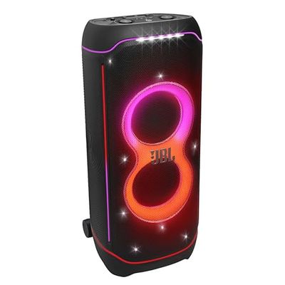 JBL PartyBox Ultimate, Altavoz portátil para Fiestas con Sonido Original Pro, a Prueba de Salpicaduras según IPX4, Efectos Luminosos multidimensionales, Negro