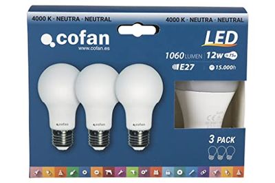 Cofan Confezione da 3 lampadine | Led | Classic | 1060 lumen | Filettatura E27