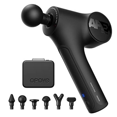 Opove Massagepistool, massageapparaat, diep weefsel, 14,5 mm, elektrisch handmassageapparaat, ergonomisch design voor nek-, rug, schouders en benen, Apex, zwart
