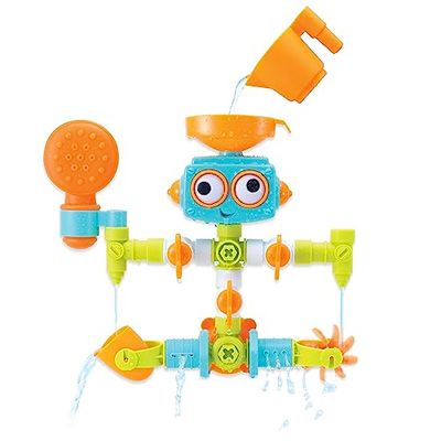 INFANTINO 217025 Sensory Plug & Play Plumber Toy Exploration and Learning Cause and Effect 16 Piece Bath, Multicolour