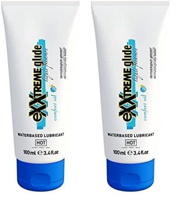 HOT Exxtreme lubricante base agua 100 ml (Paquete de 2)