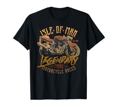Isla De Man Carreras De Motocicletas Legendario Vintage Manx Biker Camiseta