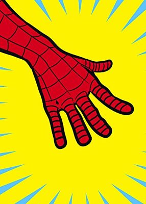 Komar Wall Picture Marvel PowerUp Spider-Man Hand Size: 50 x 70 cm