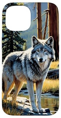 Accesorios para teléfono Wolf Nature Art - Vida Silvestre Carcasa para iPhone 15