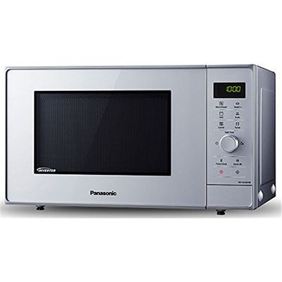 Panasonic NN-GD36HMSUG Forno Microonde Inverter e Grill con Piatto Rotante, Teglia Steam+, 23 Litri, Acciaio Inox, 1000 W, Grill 1000 W, 17 Programmi Automatici, Griglia Metallica, Argento