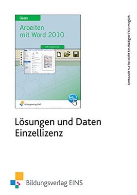 Arbeiten mit Word 2010, CD-ROM Lösungen und Daten. Einzellizenz [import allemand]