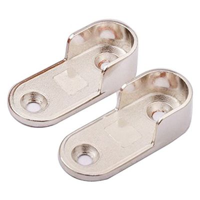 Vêtements D'extrémité de Tige en Métal,2pcs Fixations pour Rail de Suspension,Porte-Support pour Porte-Canne à Vêtements(Diamètre 16mm)